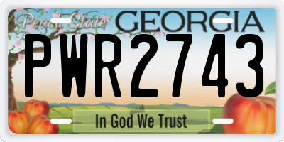 GA license plate PWR2743