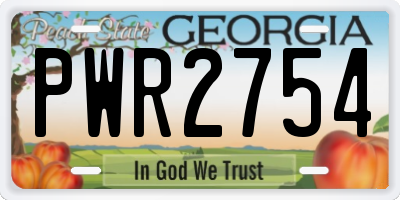 GA license plate PWR2754