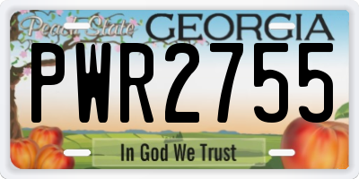 GA license plate PWR2755