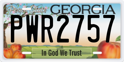 GA license plate PWR2757