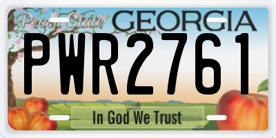 GA license plate PWR2761