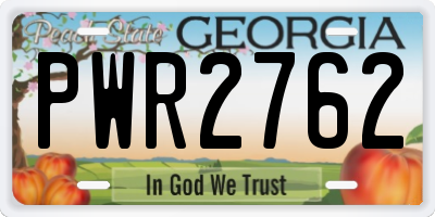 GA license plate PWR2762