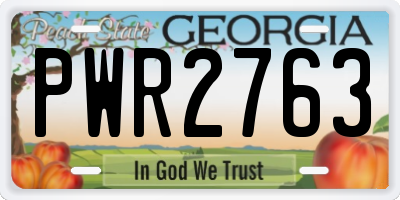 GA license plate PWR2763