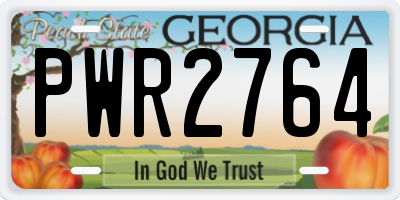 GA license plate PWR2764