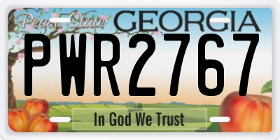 GA license plate PWR2767