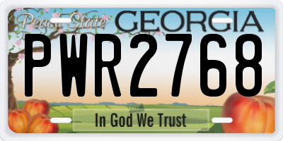 GA license plate PWR2768