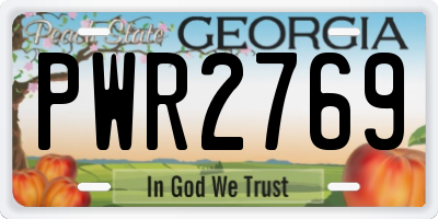 GA license plate PWR2769