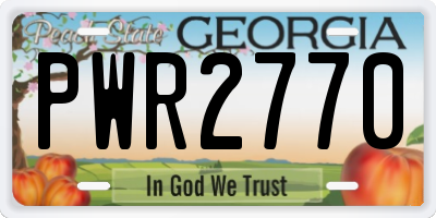 GA license plate PWR2770