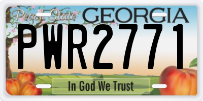GA license plate PWR2771