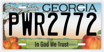GA license plate PWR2772