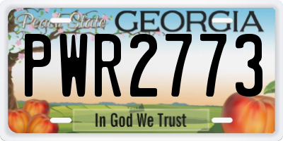 GA license plate PWR2773