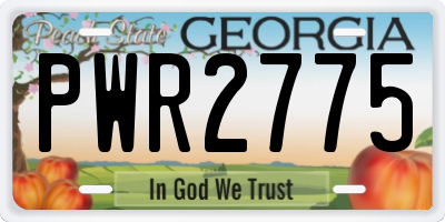 GA license plate PWR2775