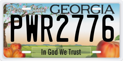 GA license plate PWR2776