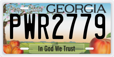 GA license plate PWR2779