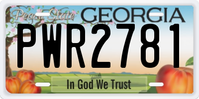 GA license plate PWR2781
