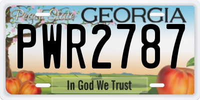 GA license plate PWR2787