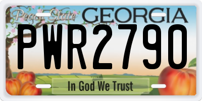 GA license plate PWR2790
