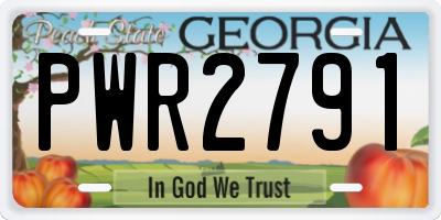 GA license plate PWR2791