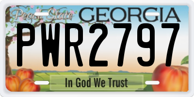 GA license plate PWR2797