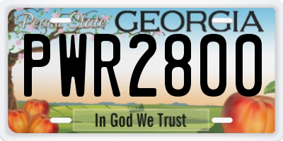 GA license plate PWR2800