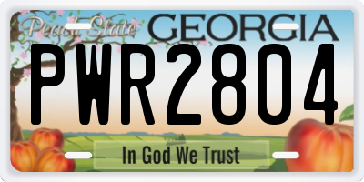 GA license plate PWR2804