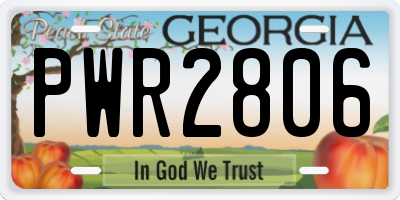 GA license plate PWR2806
