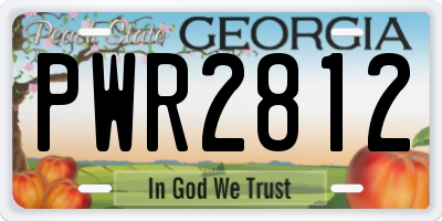 GA license plate PWR2812