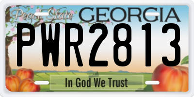 GA license plate PWR2813