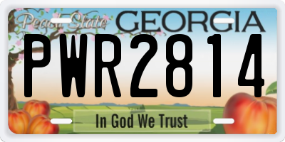GA license plate PWR2814