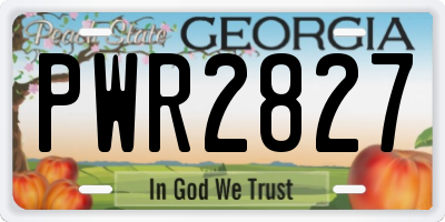 GA license plate PWR2827
