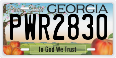 GA license plate PWR2830