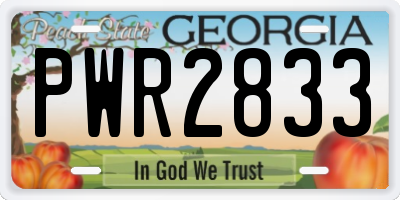 GA license plate PWR2833