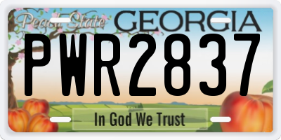 GA license plate PWR2837