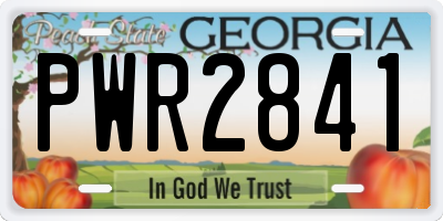 GA license plate PWR2841