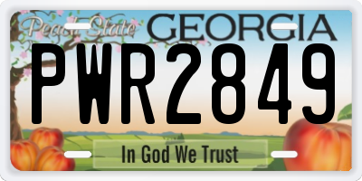 GA license plate PWR2849