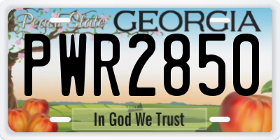 GA license plate PWR2850