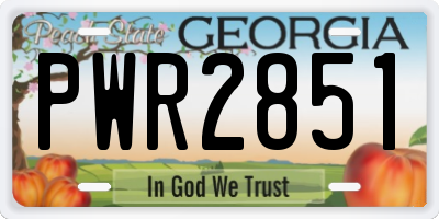GA license plate PWR2851