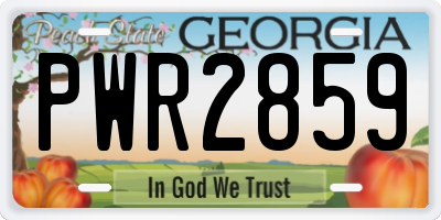 GA license plate PWR2859