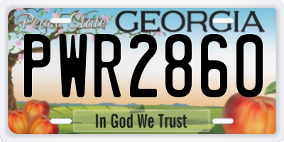 GA license plate PWR2860