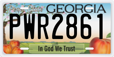 GA license plate PWR2861