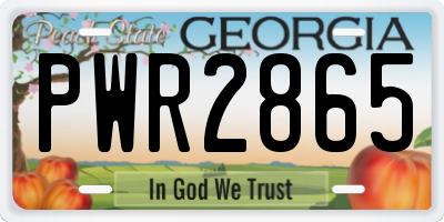 GA license plate PWR2865