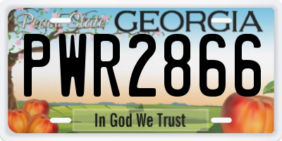 GA license plate PWR2866