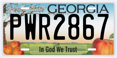 GA license plate PWR2867