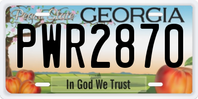GA license plate PWR2870