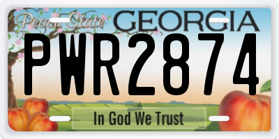 GA license plate PWR2874