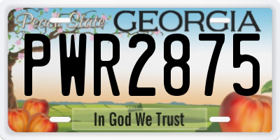GA license plate PWR2875