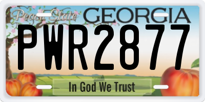 GA license plate PWR2877