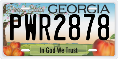 GA license plate PWR2878