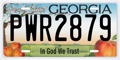 GA license plate PWR2879