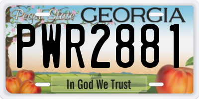 GA license plate PWR2881